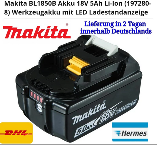 Makita BL1850B Akku 18V 5Ah Li-lon 670gr (197280-
8) Werkzeugakku mit LED Ladestandanzeige