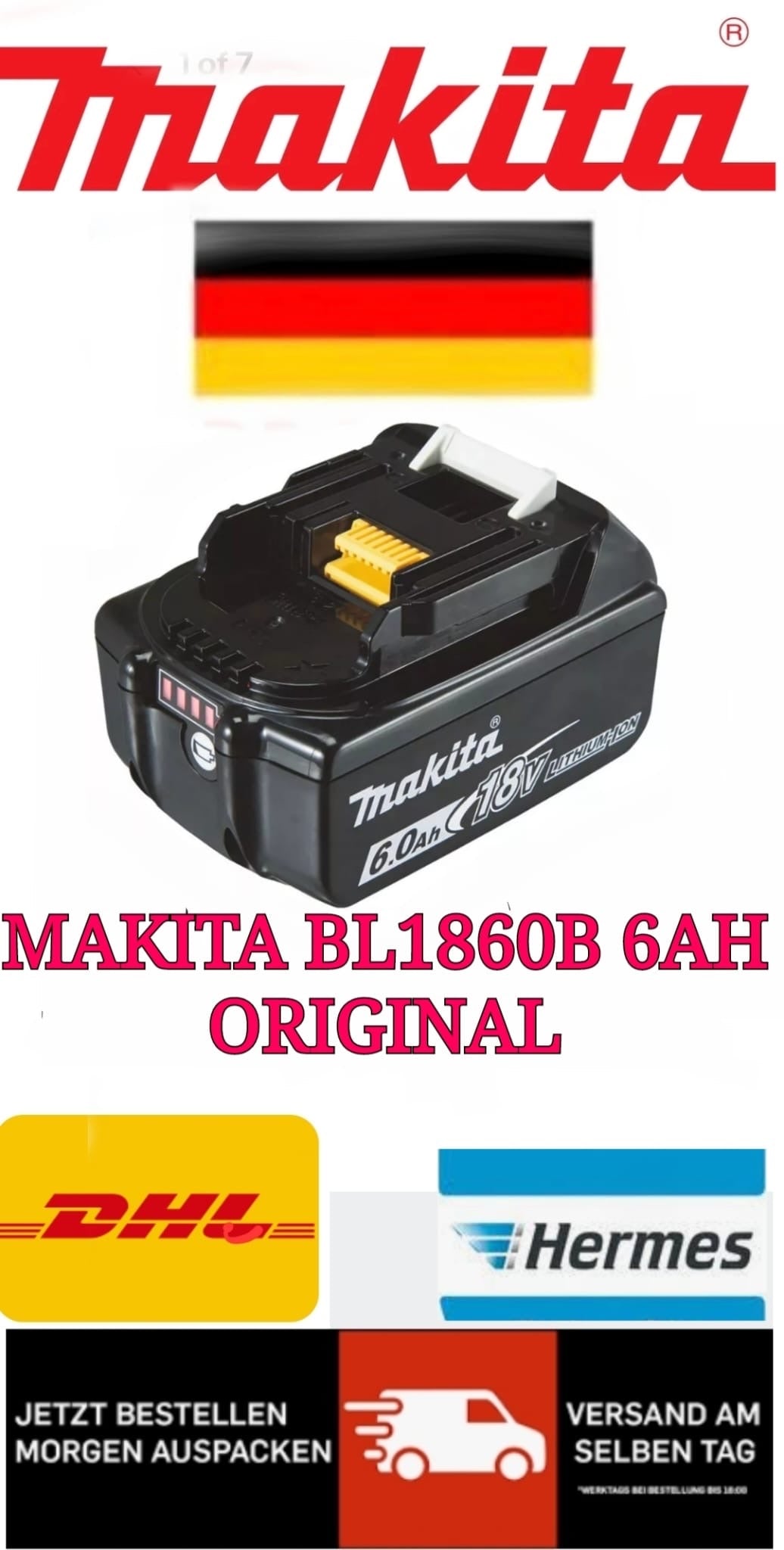 MAKITA BL1860B 18 V 6.0 Ah Akku